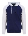 Baseball Hoodie AWDis JH063 oxford navy-heather grey